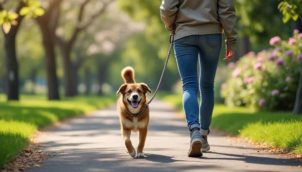 Marcher en laisse sans tirer : les exercices de base