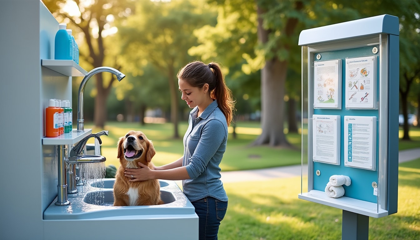 Station lavage chien libre service : procédure et documents